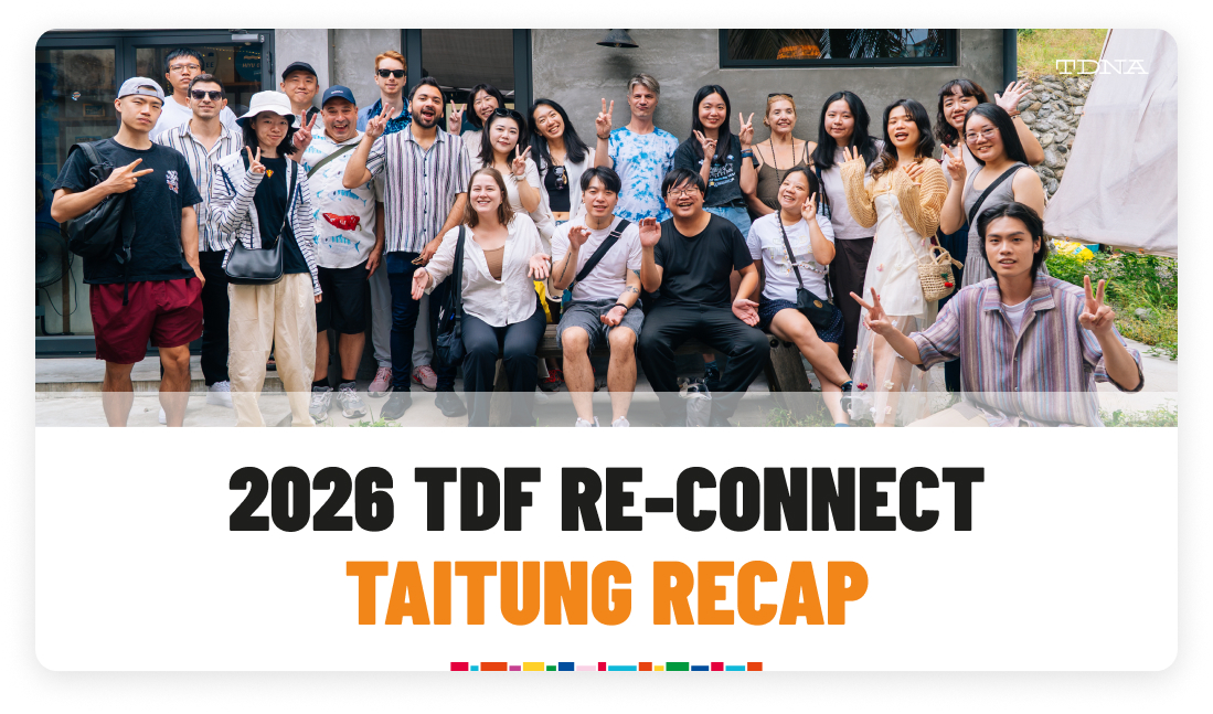 2026 TDF Re-Connect Taitung Recap cover: 20 international and Taiwanese nomads at pinuliman studio, Jinlun.